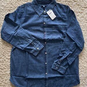 J. Jill NWT Women’s Dark Blue Lightweight Denim Casual Button Down Shirt
